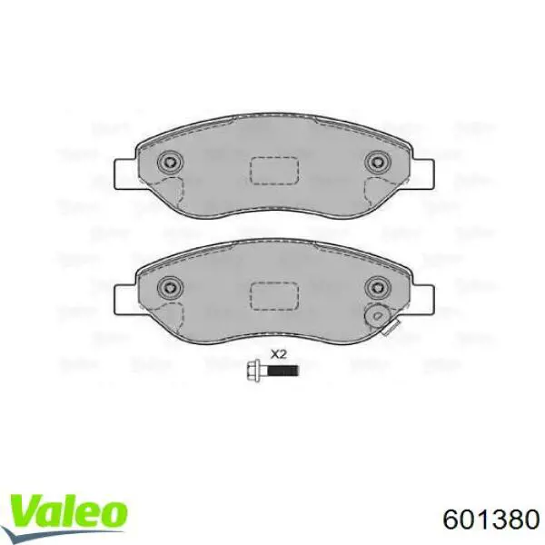 Передние тормозные колодки 601380 VALEO