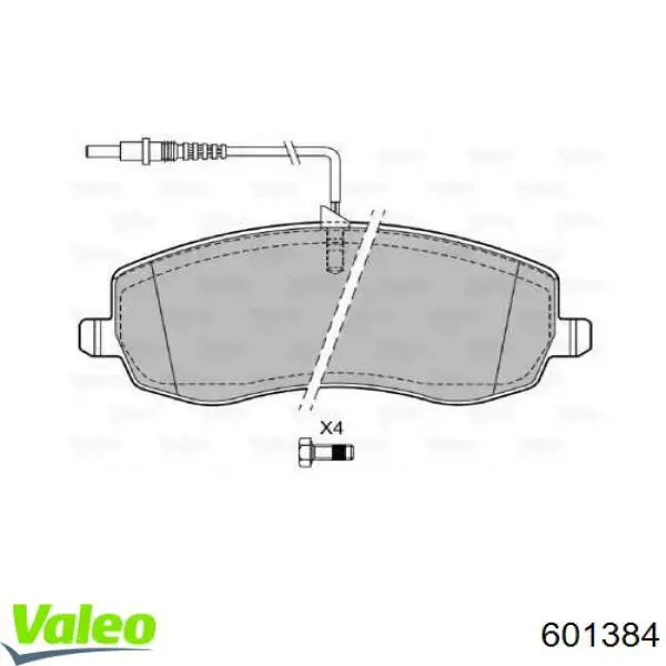 Передние тормозные колодки 601384 VALEO