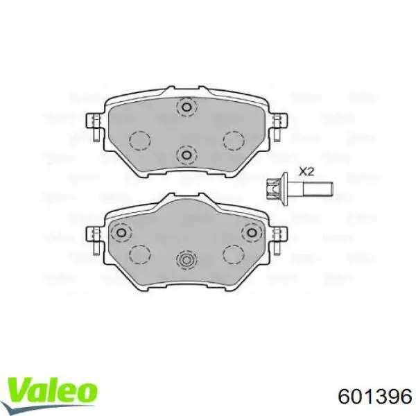 Задние тормозные колодки 601396 VALEO