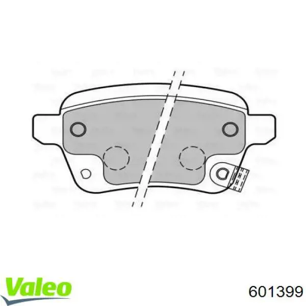 Задние тормозные колодки 601399 VALEO