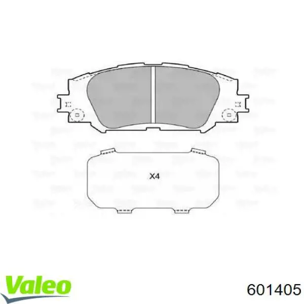 Передние тормозные колодки 601405 VALEO