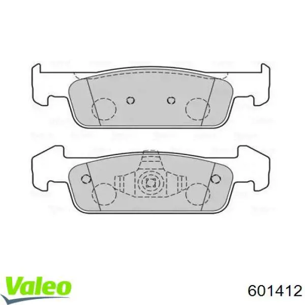 Передние тормозные колодки 601412 VALEO