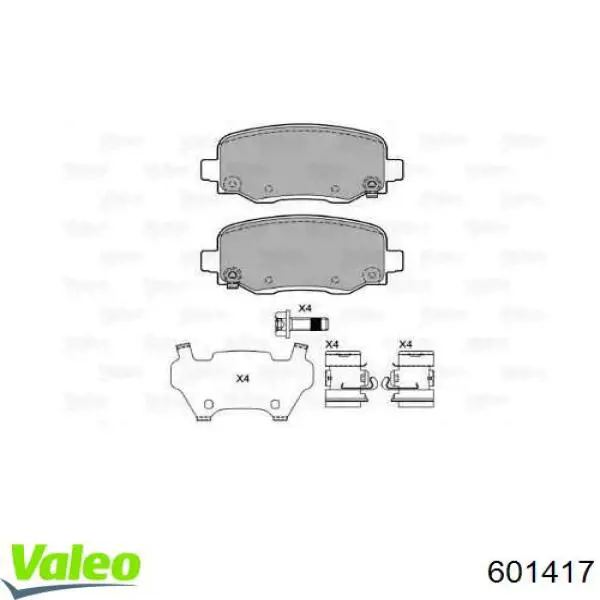 Задние тормозные колодки 601417 VALEO