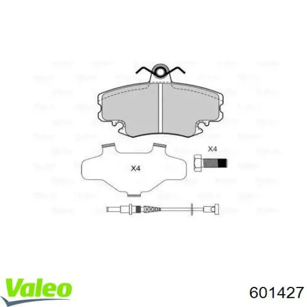 Передние тормозные колодки 601427 VALEO