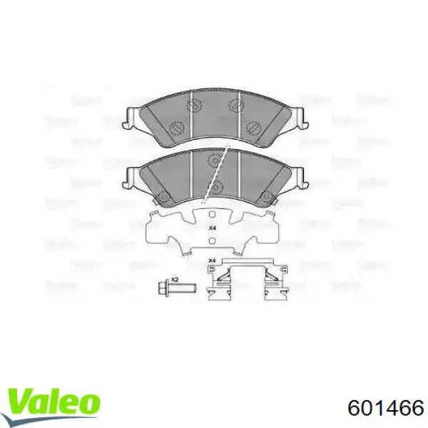 Передние тормозные колодки 601466 VALEO