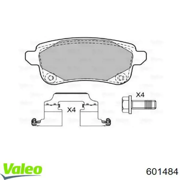 601484 VALEO sapatas do freio traseiras de disco