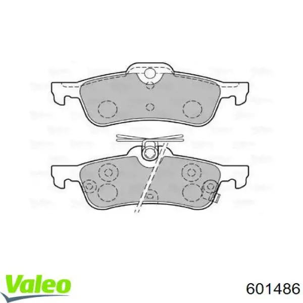 Задние тормозные колодки 601486 VALEO