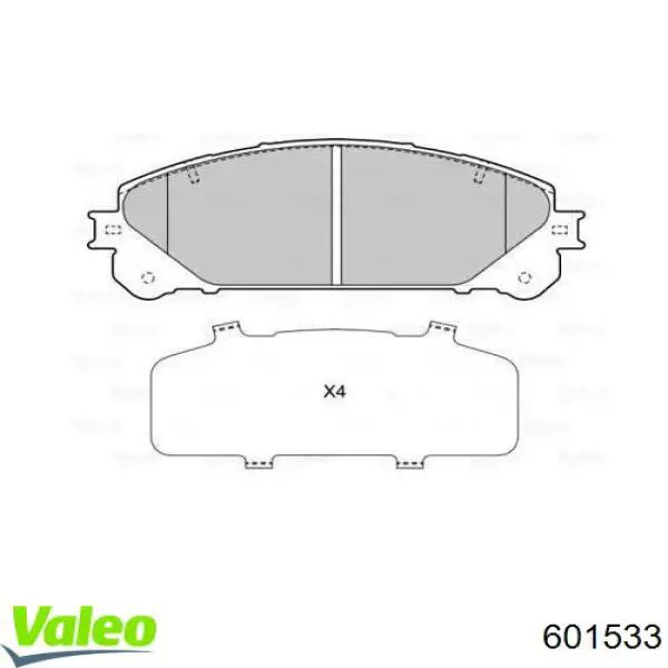 Передние тормозные колодки 601533 VALEO