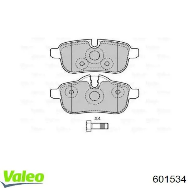 Задние тормозные колодки 601534 VALEO