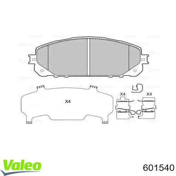 601540 VALEO sapatas do freio dianteiras de disco