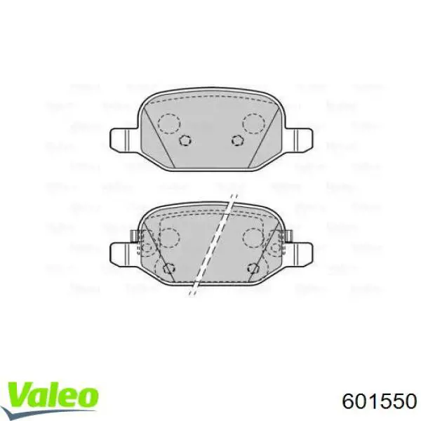 Задние тормозные колодки 601550 VALEO