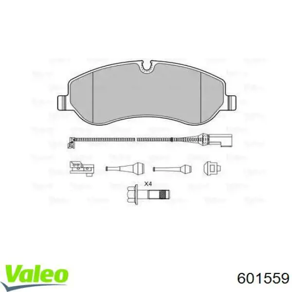 Передние тормозные колодки 601559 VALEO