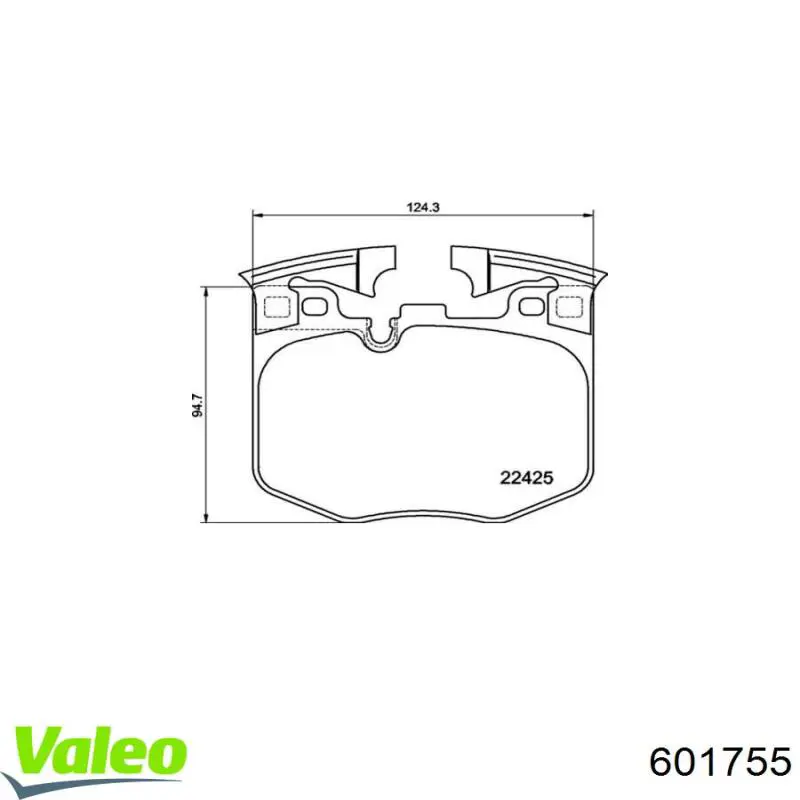 Передние тормозные колодки 601755 VALEO