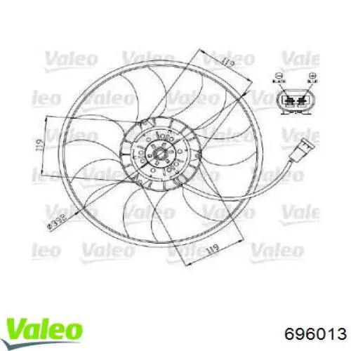 Электровентилятор охлаждения 696013 VALEO