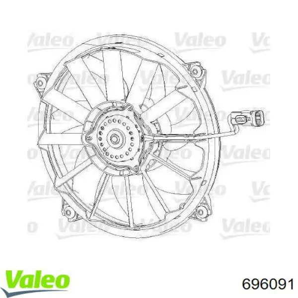 696091 VALEO электровентилятор охлаждения в сборе (мотор+крыльчатка)