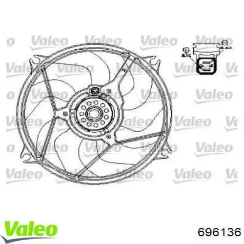 Электровентилятор охлаждения в сборе (мотор+крыльчатка) VALEO 696136