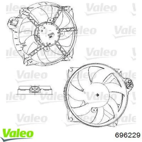 Ventilador (rodete +motor) refrigeración del motor con electromotor completo 696229 VALEO