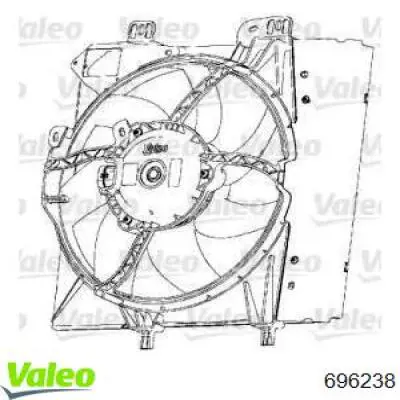 696238 VALEO диффузор радиатора охлаждения, в сборе с мотором и крыльчаткой