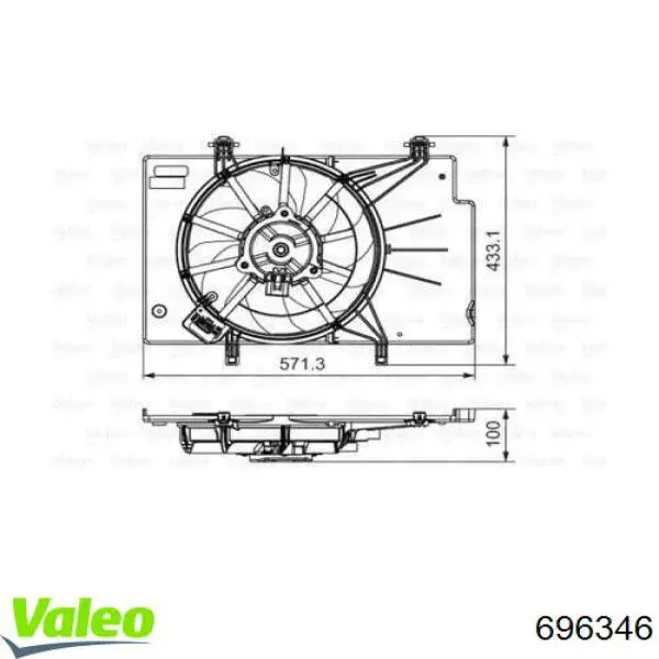 Электровентилятор охлаждения 696346 VALEO