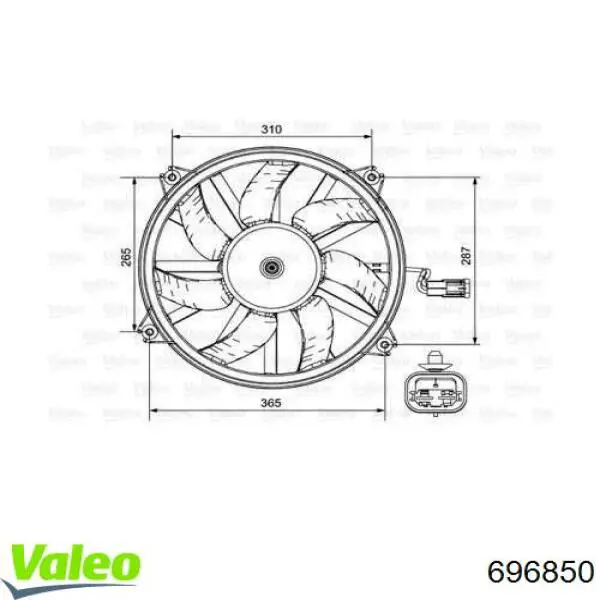Электровентилятор охлаждения 696850 VALEO