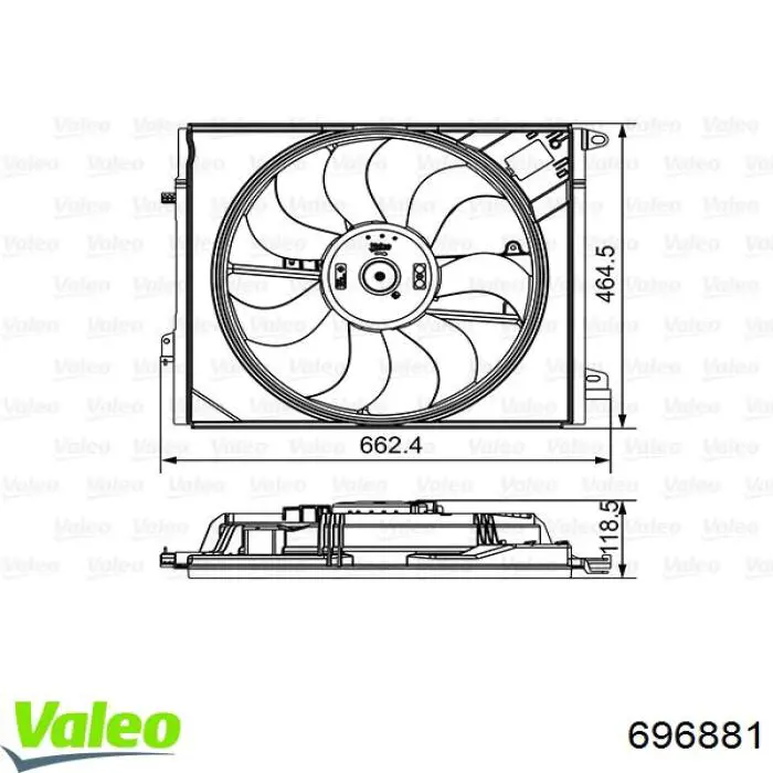 Электровентилятор охлаждения 696881 VALEO