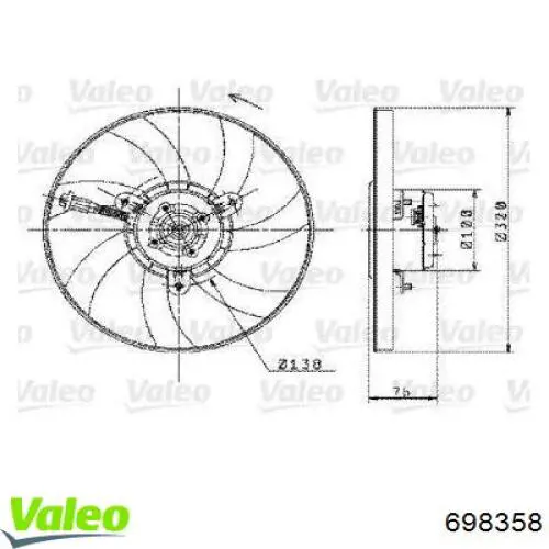 Мотор вентилятора системы охлаждения 698358 VALEO