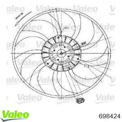 Compre 698424 VALEO Ventilador elétrico de esfriamento montado (motor + roda de aletas)