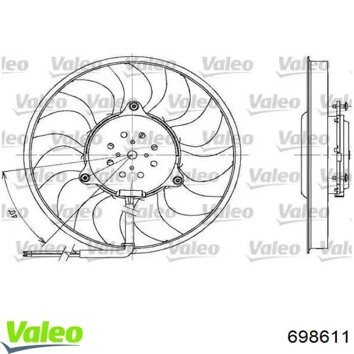 698611 VALEO вентилятор (крыльчатка радиатора охлаждения)