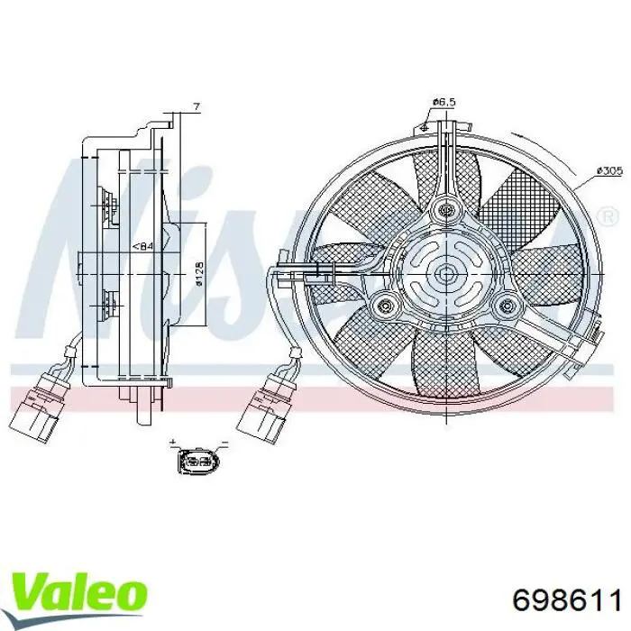 Rodete ventilador, refrigeración de motor 698611 VALEO