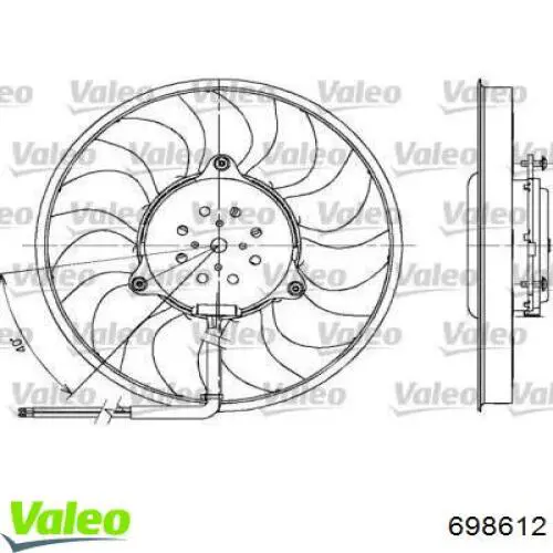 Электровентилятор охлаждения в сборе (мотор+крыльчатка) VALEO 698612