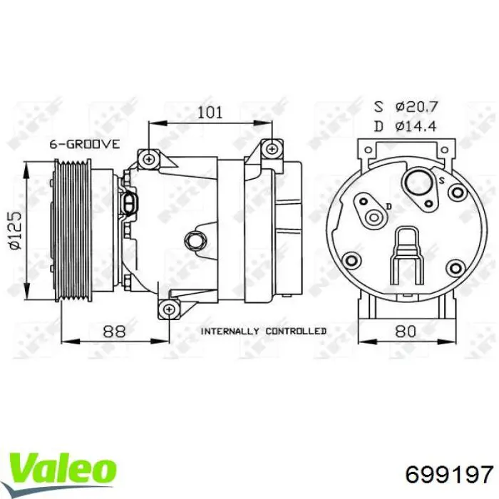 Купить 699197 VALEO Компрессор климатической установки