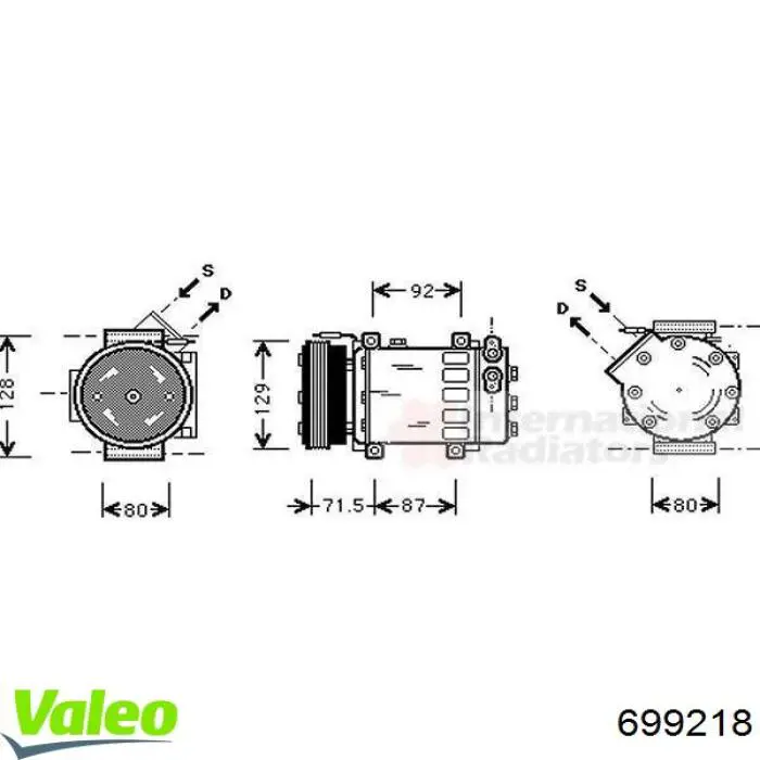 Компрессор системы кондиционирования VALEO 699218 цена, от 244.15 USD