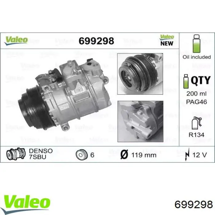Компрессор кондиционера VALEO 699298