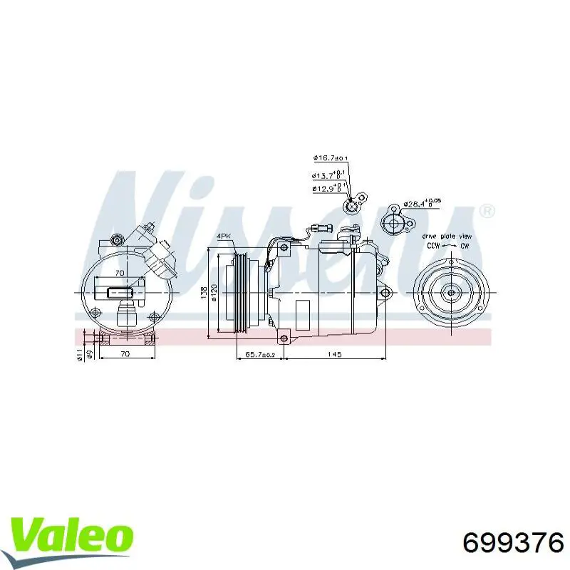 Купить 699376 VALEO Компрессор климатической установки