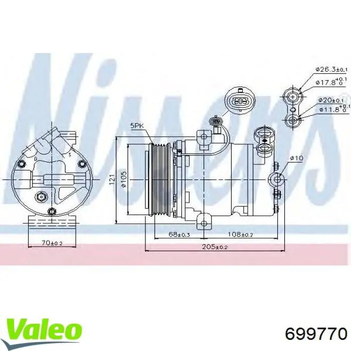 Компрессор кондиционера 1854185 Opel