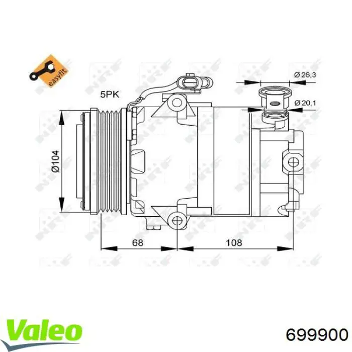 Компрессор кондиционера 6854015 Opel