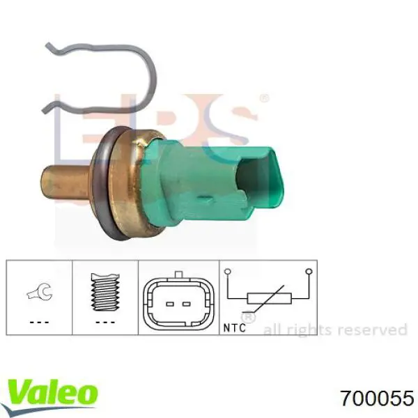 Sensor de temperatura del refrigerante 700055 VALEO