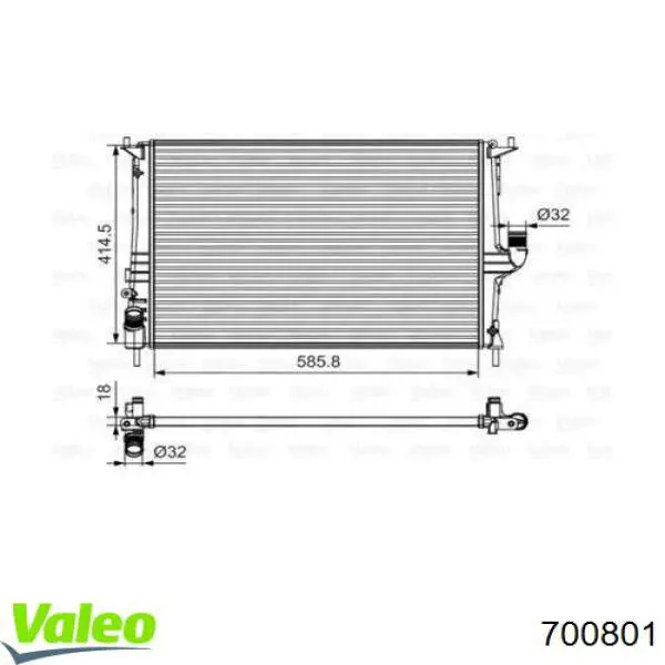 700801 VALEO radiador de esfriamento de motor