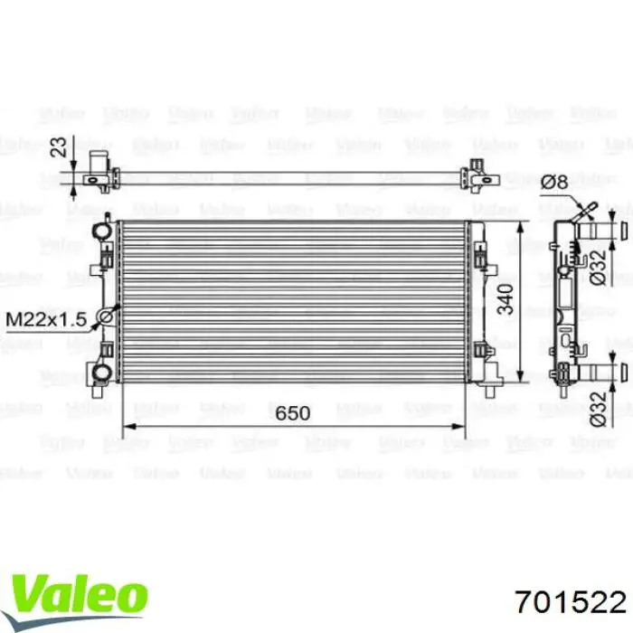 701522 VALEO radiador de esfriamento de motor