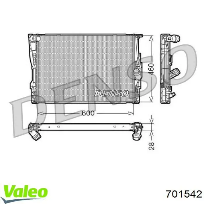 Радиатор охлаждения двигателя VALEO 701542 цена, от 110.46 USD