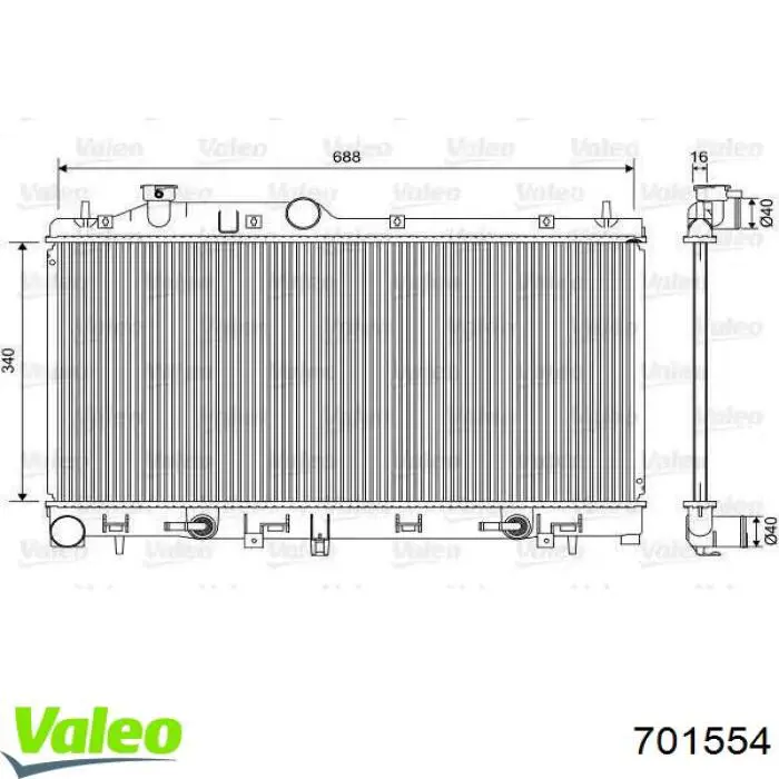 701554 VALEO radiador de esfriamento de motor