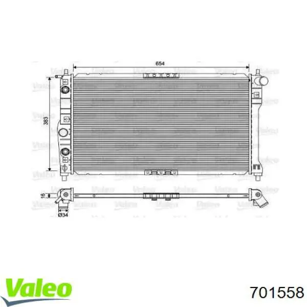 701558 VALEO radiador de esfriamento de motor