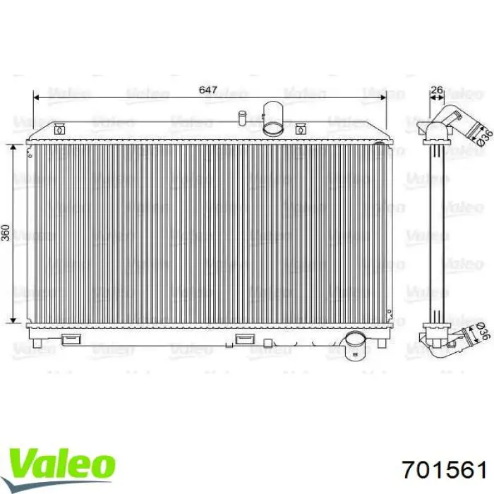 701561 VALEO radiador de esfriamento de motor