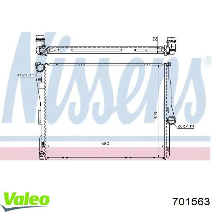 Купить 701563 VALEO Радиатор водяной