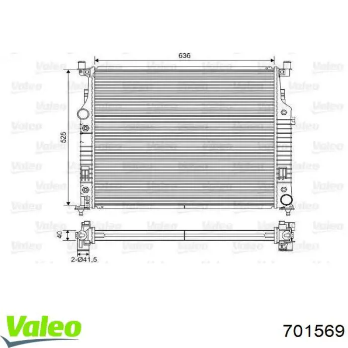 701569 VALEO radiador de esfriamento de motor