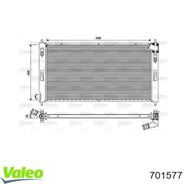 Радиатор охлаждения двигателя VALEO 701577 цена, от 108.34 USD