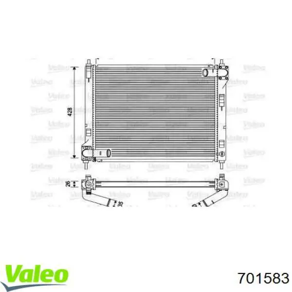 Radiador refrigeración del motor 701583 VALEO