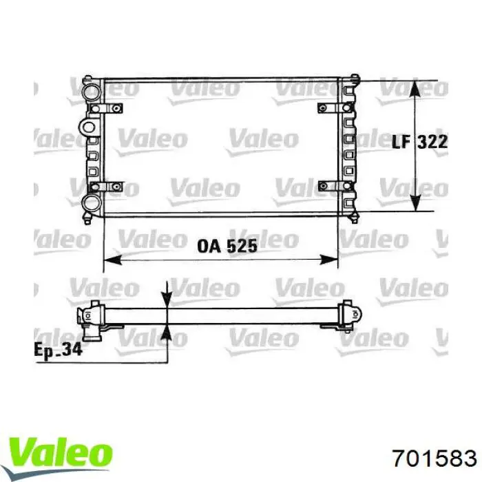 Радиатор охлаждения двигателя VALEO 701583 цена, от 95.59 USD