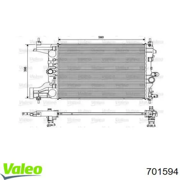 701594 VALEO радиатор