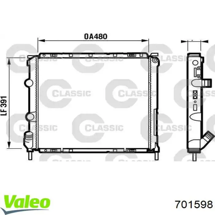 701598 VALEO Радиатор основной
